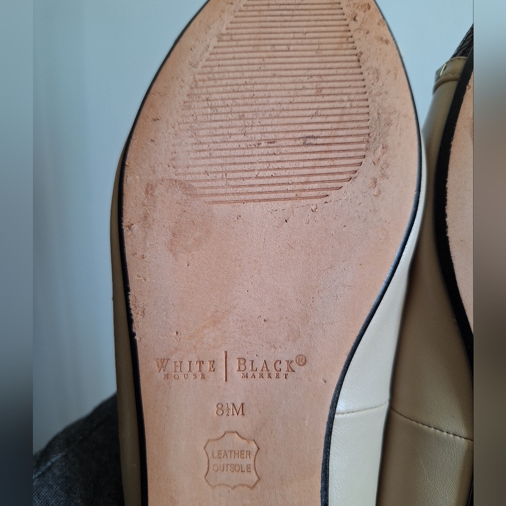 White House Black Market: Elegant pointed-toe ballet flats. Size 8.5M - Picture 6 of 10
